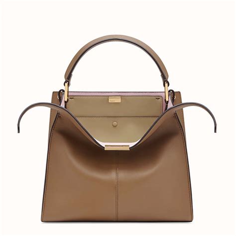 fendi peekaboo x lite regular brown|fendi peekaboo suede.